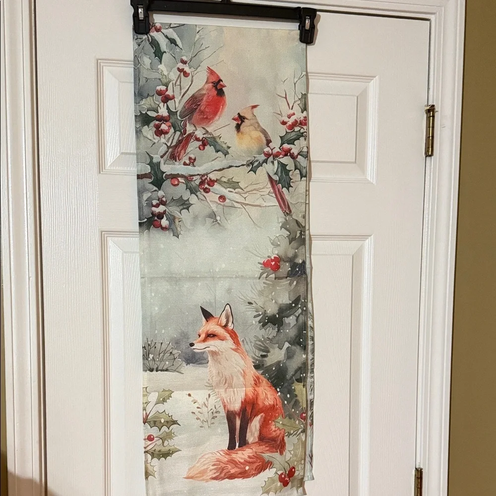 Festive Cardinal Holiday table runner
